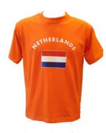 Oranje t-shirt met vlag/Netherlands