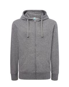 Hooded sweater/jacket lady grey melange